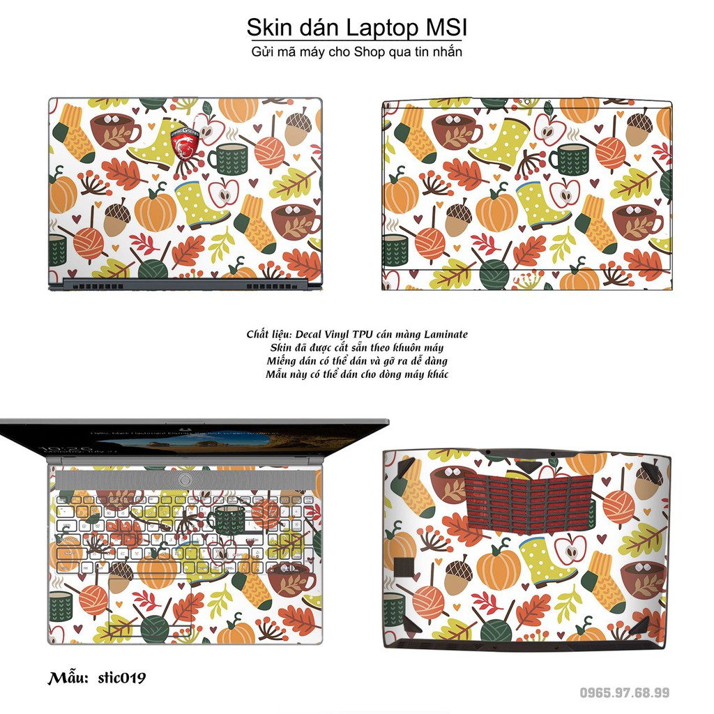 Skin dán Laptop MSI in hình Hoa văn sticker _nhiều mẫu 4 (inbox mã máy cho Shop)