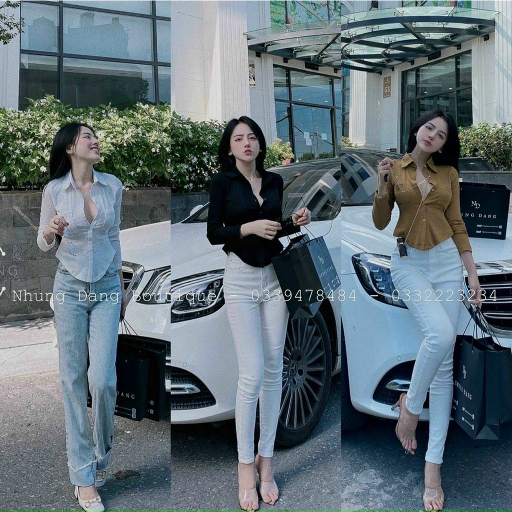 Áo Thun Sơ Mi Cổ Bẻ Gài Nút Tay Dài Phối Hai Túi Trước Ngực TTSLA0841