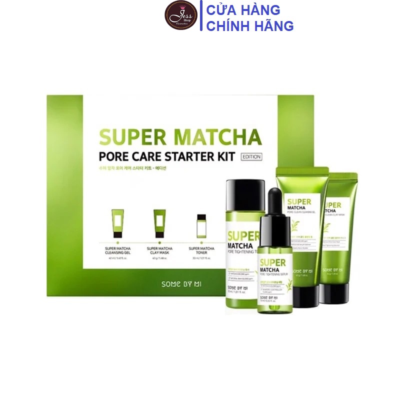 Bộ Kit 4 Sản Phẩm Chăm Sóc Da Se Khít Lỗ Chân Lông Some By Mi Super Matcha Pore Care Starter Kit - Edition