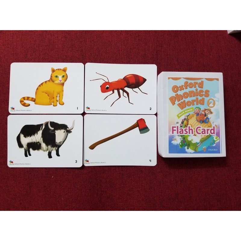 ComBo Flashcard Oxford Phonics World 1+ 2 (a5 -2mặt )