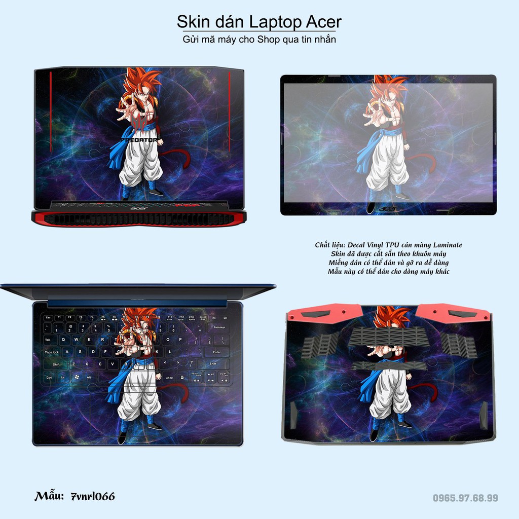 Skin dán Laptop Acer in hình Dragon Ball (inbox mã máy cho Shop)