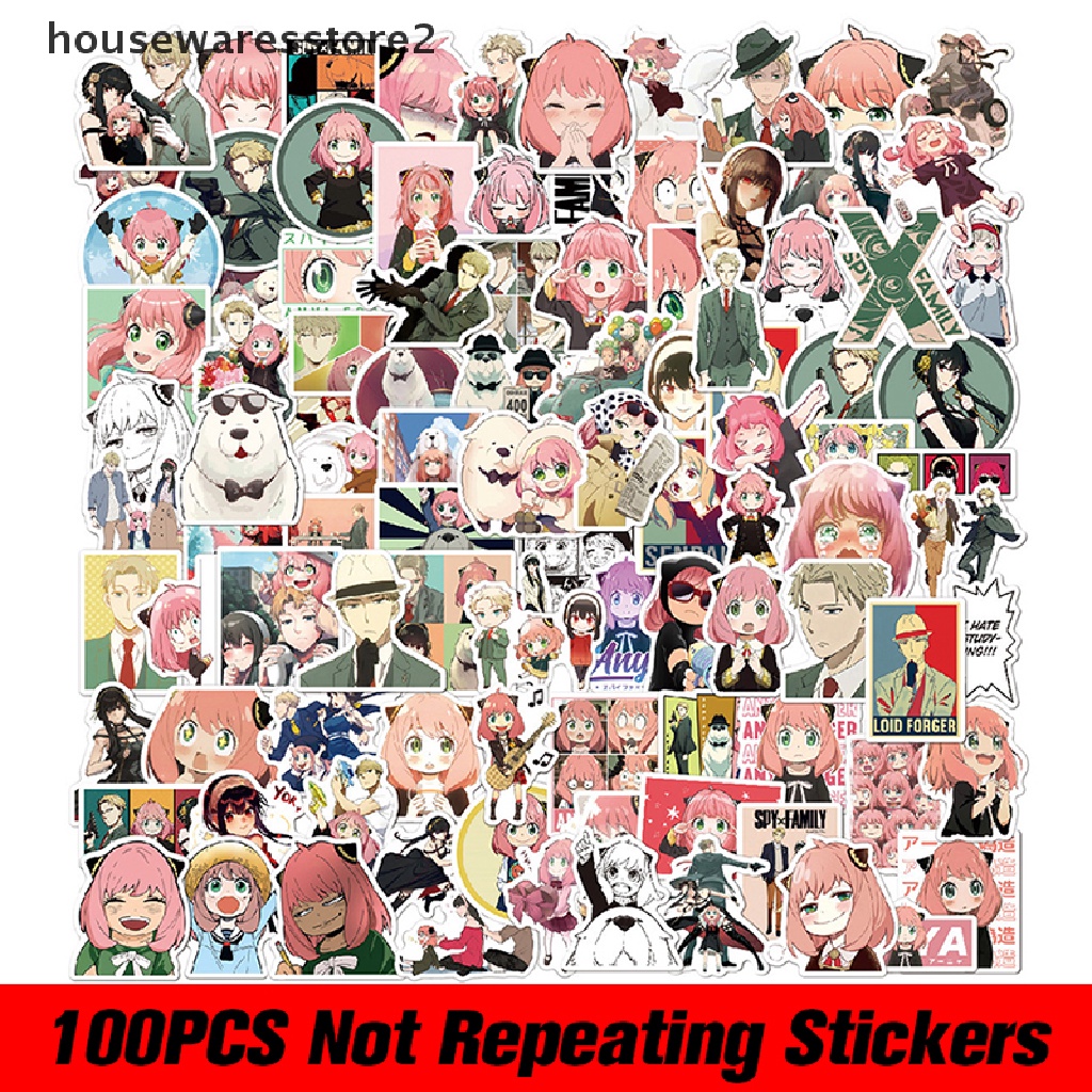 [housewaresstore2] 100 Miếng Dán Anime SPY x FAMILY Yor Forger Loid Forger Anya