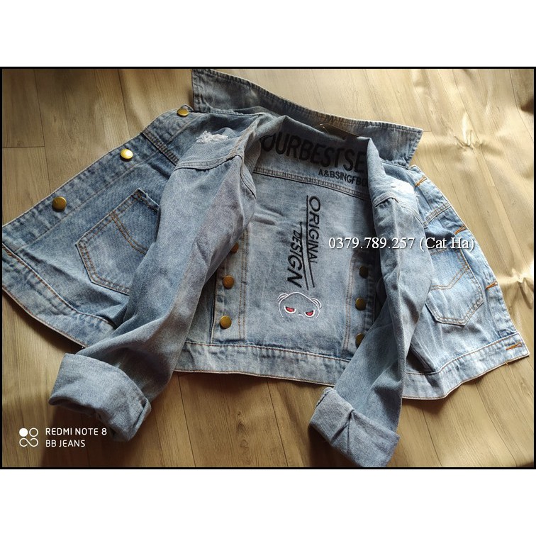 Aó khoác jean nữ cao cấp thời trang và chấm nắng form 58Kg Original BB35