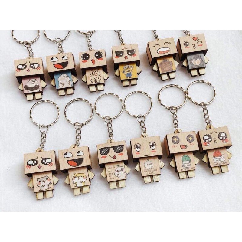 Móc khoá gỗ danbo mặt đáng yêu - Made in Việt Nam