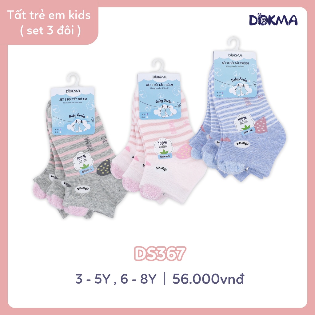 Set 3 đôi tất cotton Dokma kid  - màu ngẫu nhiên