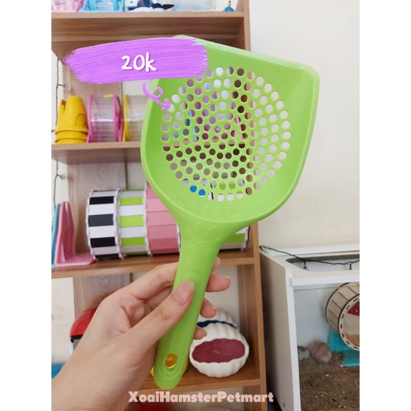 Muỗng, thìa lọc cát lót vệ sinh Hamster màu