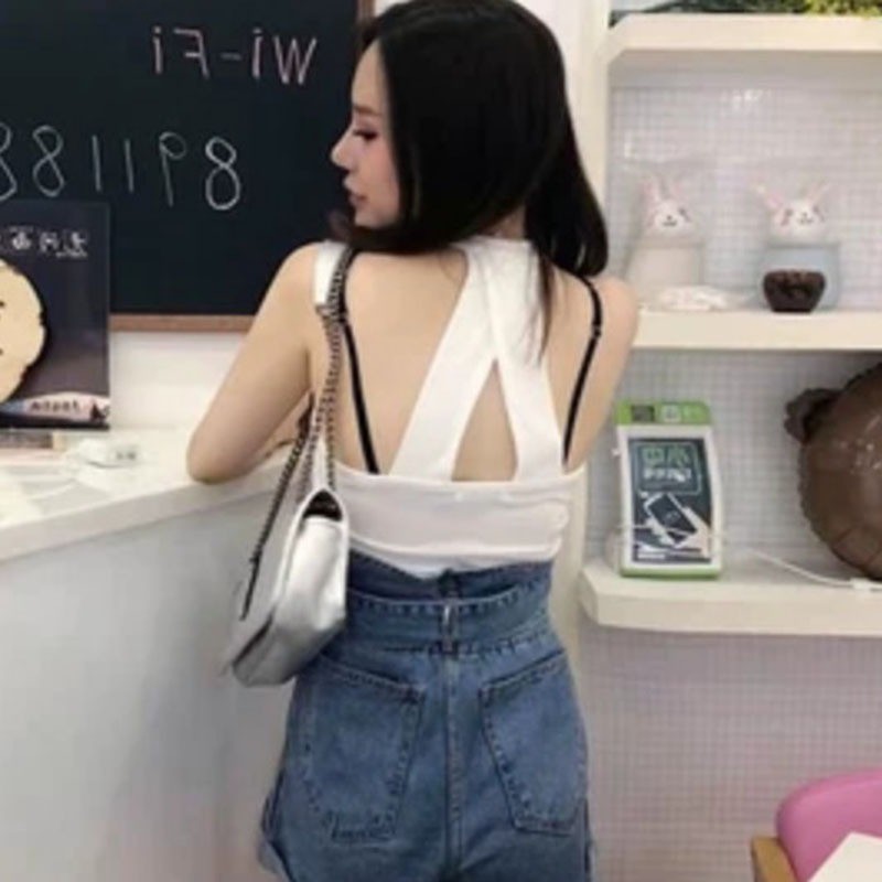 Áo sát nách hoạ tiết kẻ sọc thiết kế hở lưng quyến rũ
