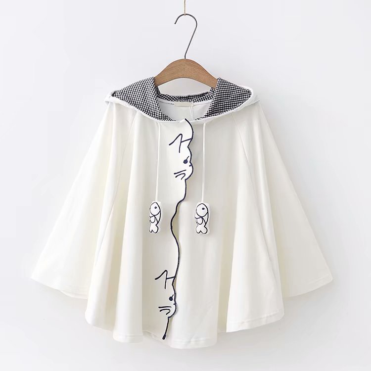 Áo choàng Cotton mềm mại có mũ trùm đầu thêu họa tiết hoạt hình phong cách Nhật Bản | BigBuy360 - bigbuy360.vn