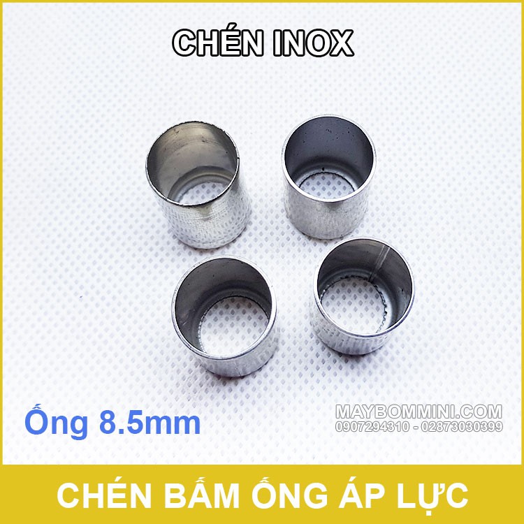 Bộ 16 Chén Bấm Ống Áp Lực Cao 8.5mm - Inox