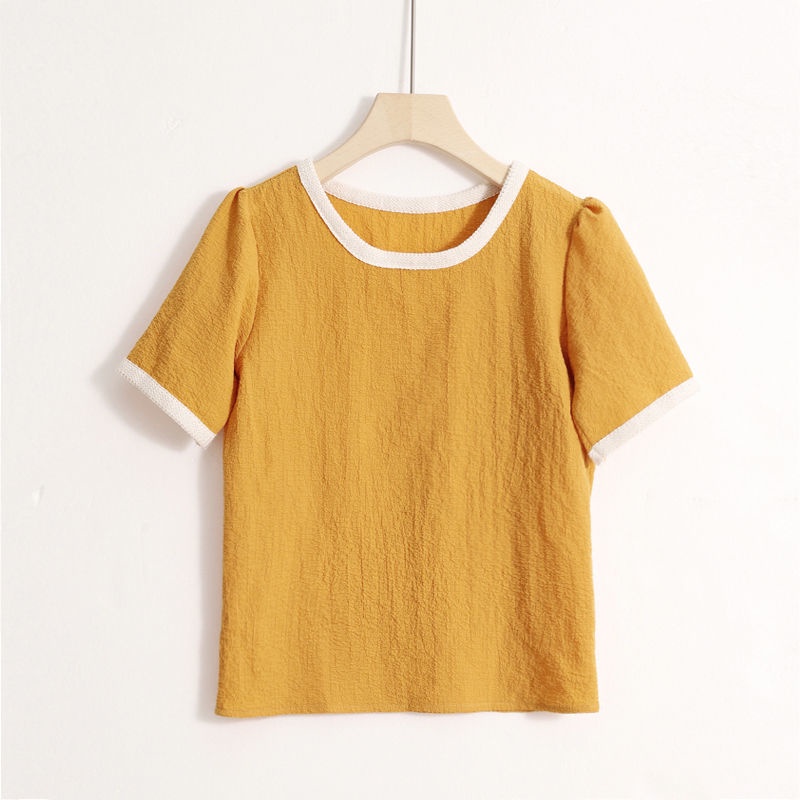 AMOI Áo Sơ Mi Chiffon Tay Ngắn Phong Cách Thời Trang Hàn Quốc Dành Cho Nữ