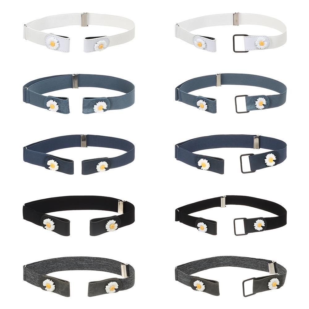 Thắt Lưng Co Giãn Điều Chỉnh Được Không Khóa Họa Tiết Hoa Cúc