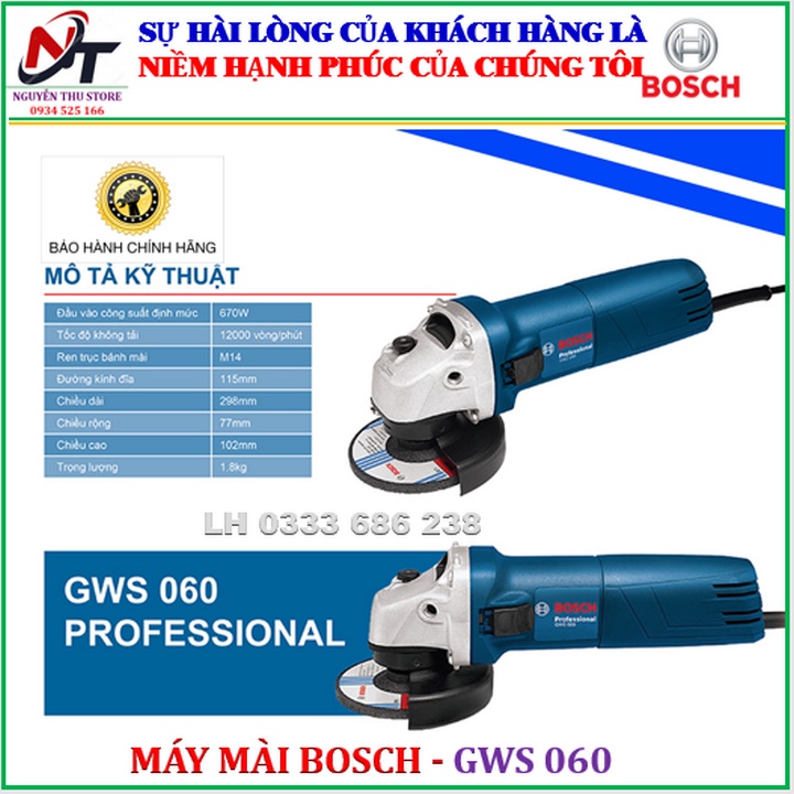 Máy mài góc Bosch công suất 670W