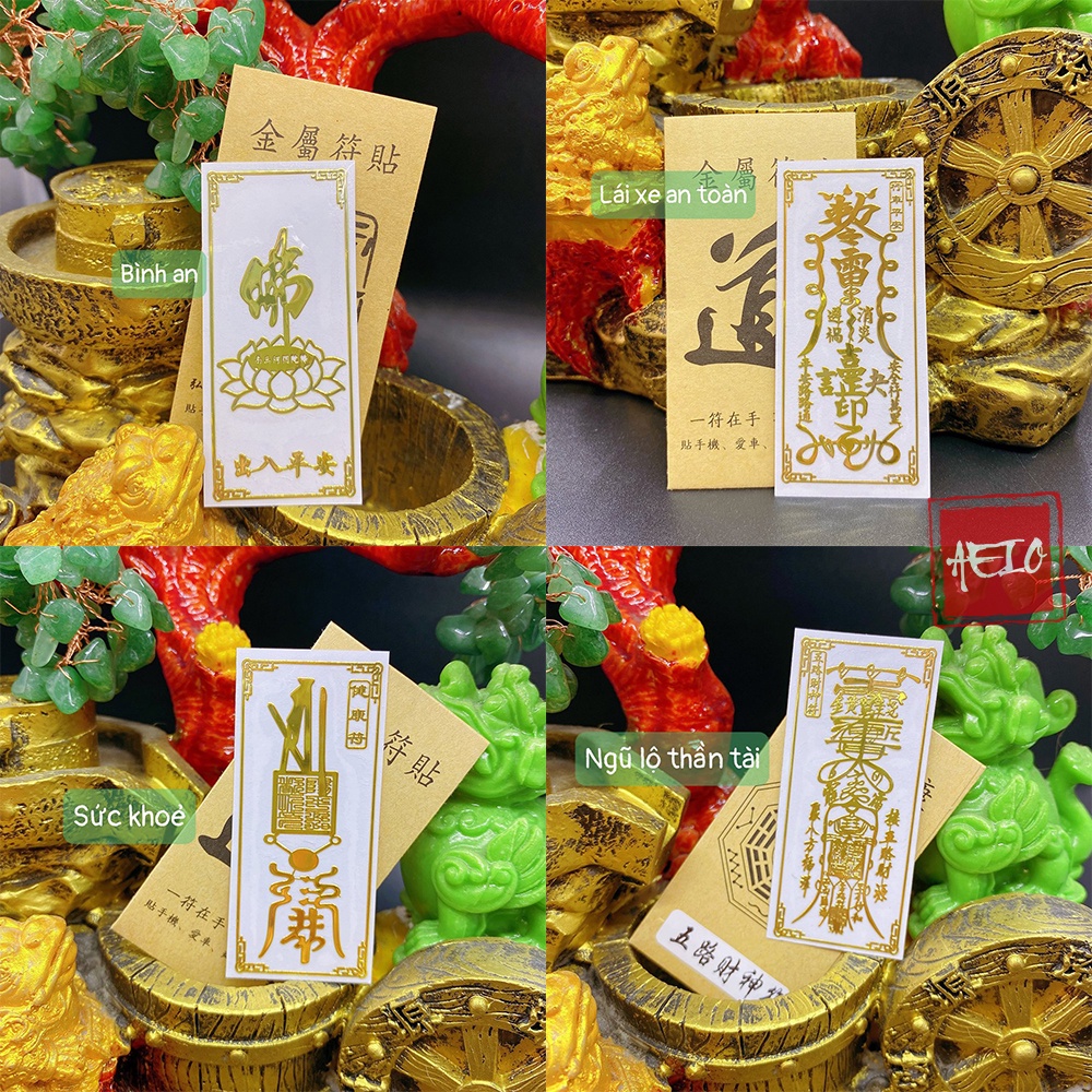 Miếng Dán Trang Trí Điện Thoại ☯ Tài Lộc Bình An May Mắn Tình Duyên Phong Thủy