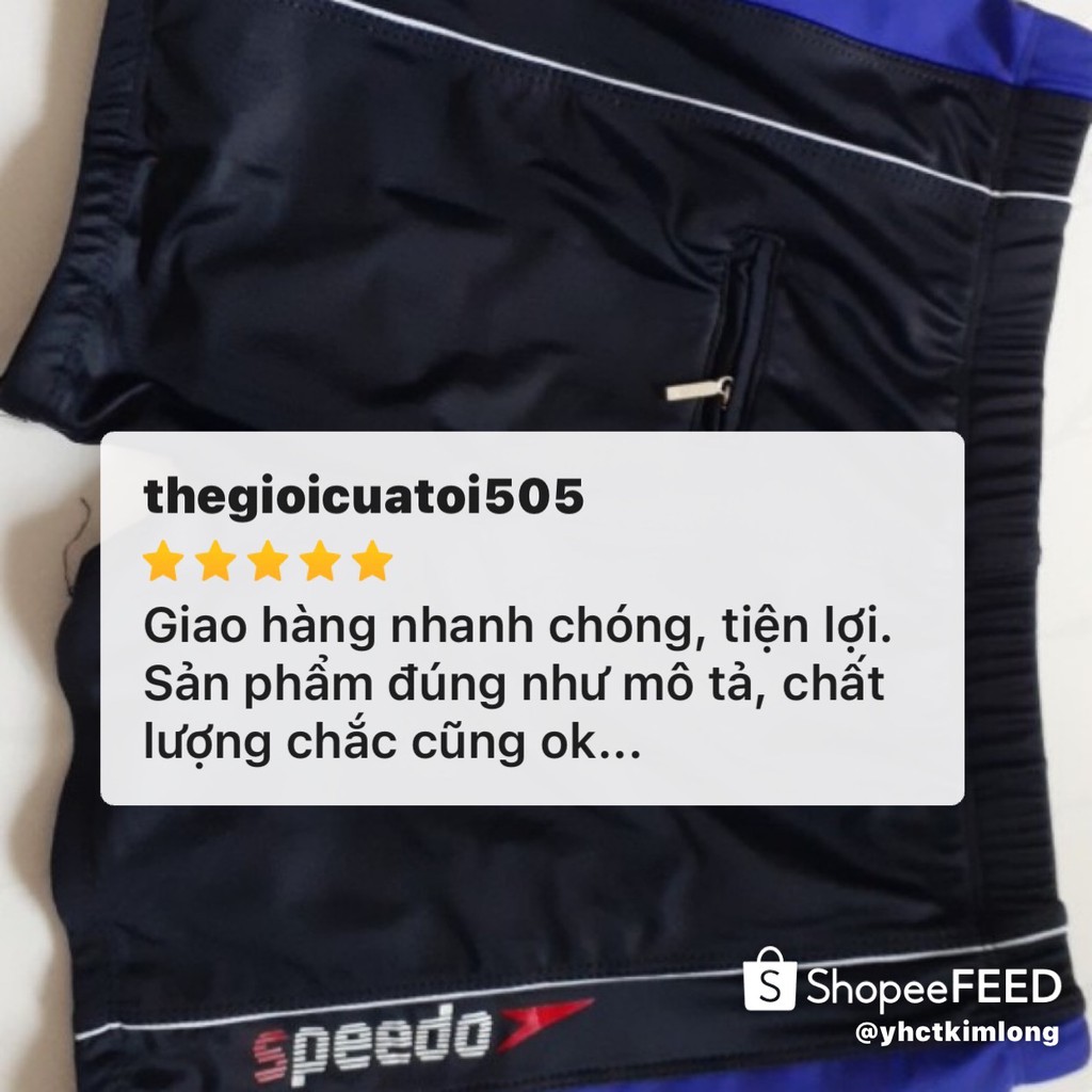 Quần Bơi Nam Speedo Đen Phối Xanh Đỏ Có Túi Nhỏ Đựng Chìa Khóa - Nhiều Màu