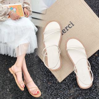 Đế Siêu Mềm Thoải Mái Dép Đế Bằng Phiên Bản Hàn Quốc Dây Phẳng Dép Sinh Viên Dép Giày Đế Bằng