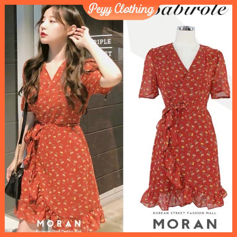 Váy vintage tiểu thư bánh bèo dáng ngắn đuôi cá phong cách ulzzang Hàn Quốc V16 - Peyy Clothing | BigBuy360 - bigbuy360.vn