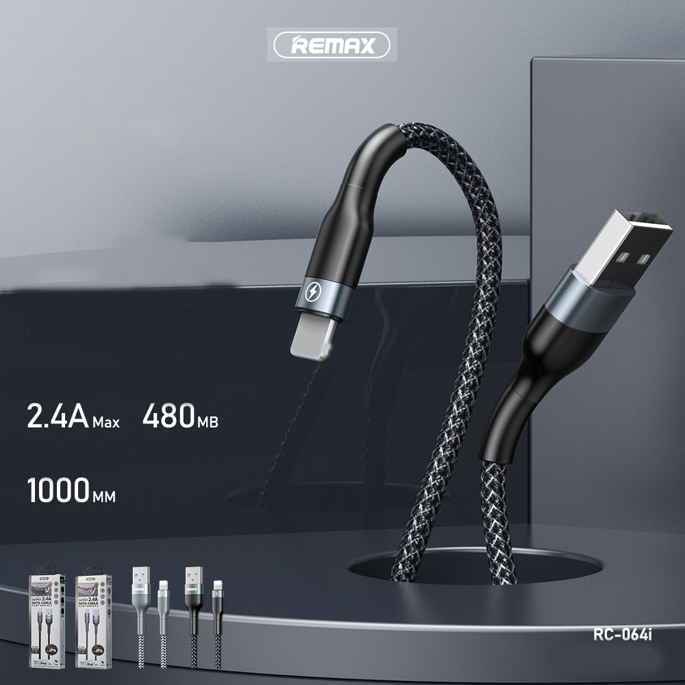 Cáp Sạc Điện Thoại Cổng Ip Remax RC-064i Dòng Sạc 2.4A Truyền Được Dữ Liệu Dùng Cho Các Dòng Điện Thoại Táo