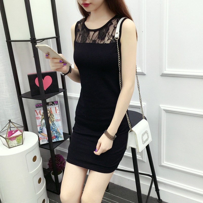 Đầm Sát Nách Phối Ren Hoa Phong Cách Hàn Quốc (Size S-5Xl)
