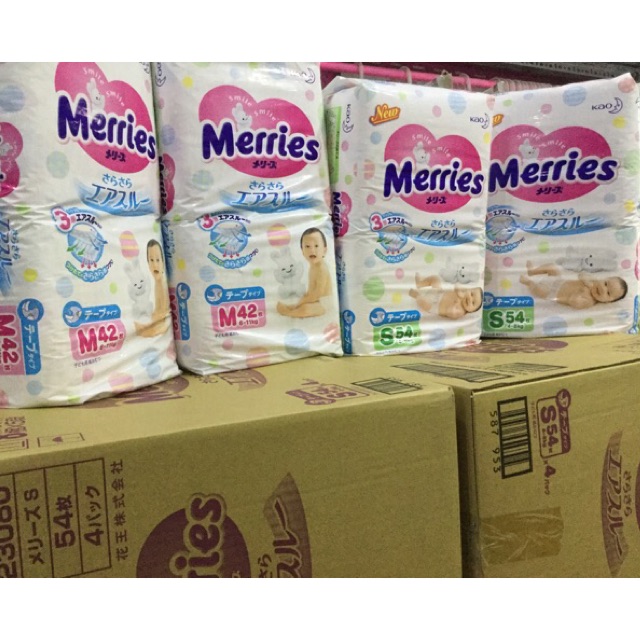 Bỉm Merries mini nội địa dán/ quần S54/M42/L36/M33/L27/XL249