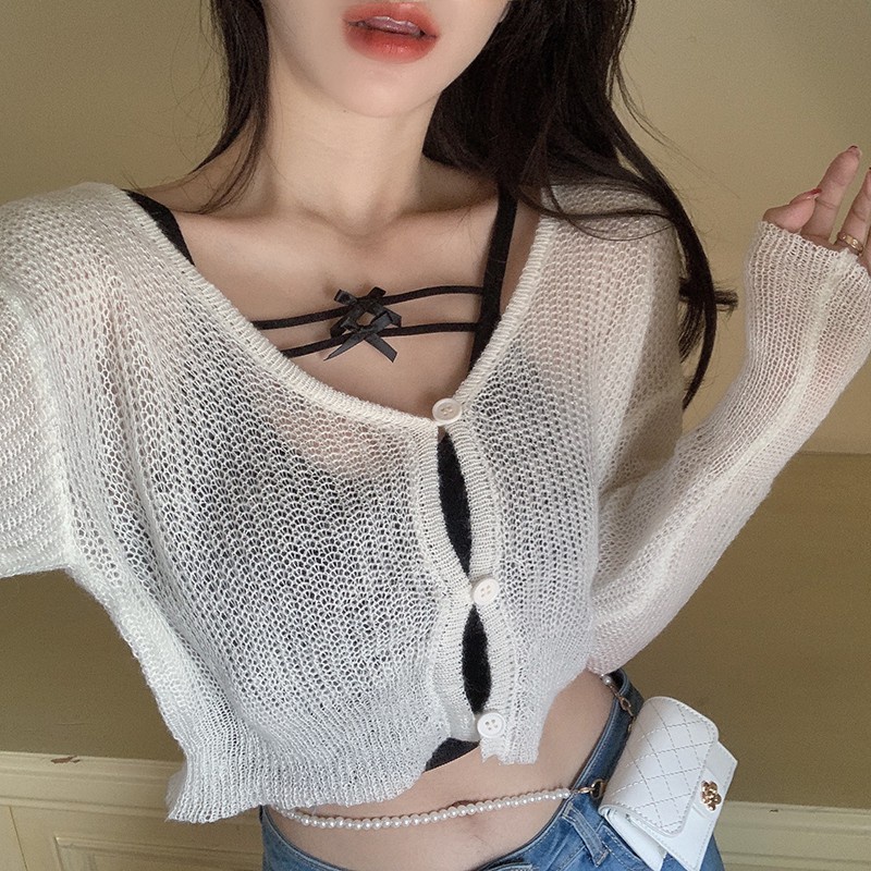 Áo Cardigan Dệt Kim Mỏng Dài Tay Chống Nắng Miguo 2021 Dành Cho Nữ | BigBuy360 - bigbuy360.vn