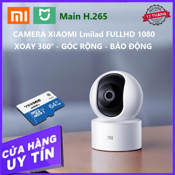 Camera xiaomi Lmidlad FULLHD Xoay 360°, 130°, Chính hãng Bản Quốc Tế