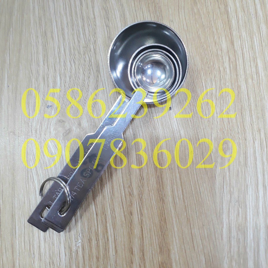 BỘ 4 MUỖNG ĐONG, THÌA ĐONG INOX CAO CẤP