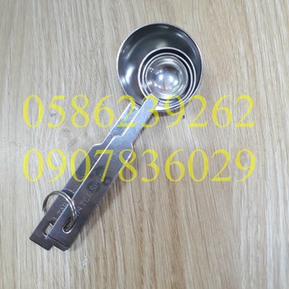 Bộ 4 muỗng đong, thìa đong inox cao cấp