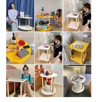 Kệ trang trí - Kệ đầu giường - Bàn trà mặt tròn 2 tầng trang trí phòng khách, phòng ngủ