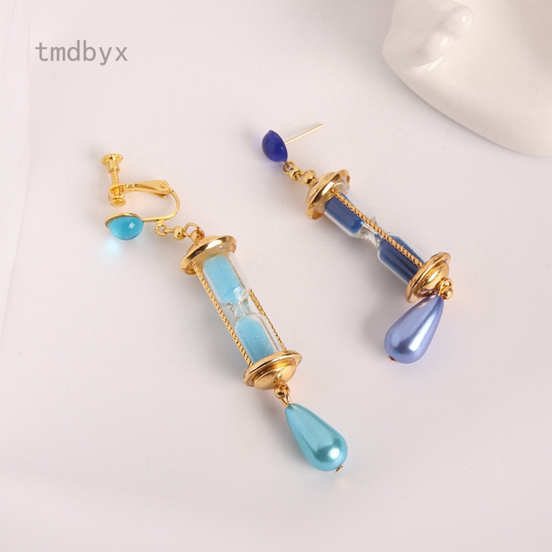 Tmdbyx 1 Cặp Khuyên Tai Đồng Hồ Cát Xanh Dương Hóa Trang Học Viện Vanitas No Karte