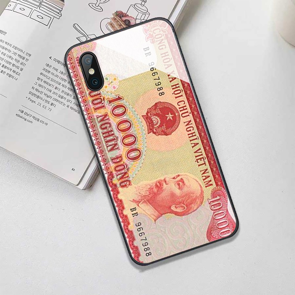 Ốp Lưng Iphone Mặt Kính Cường Lực In Hình Tiền Cũ Việt Nam