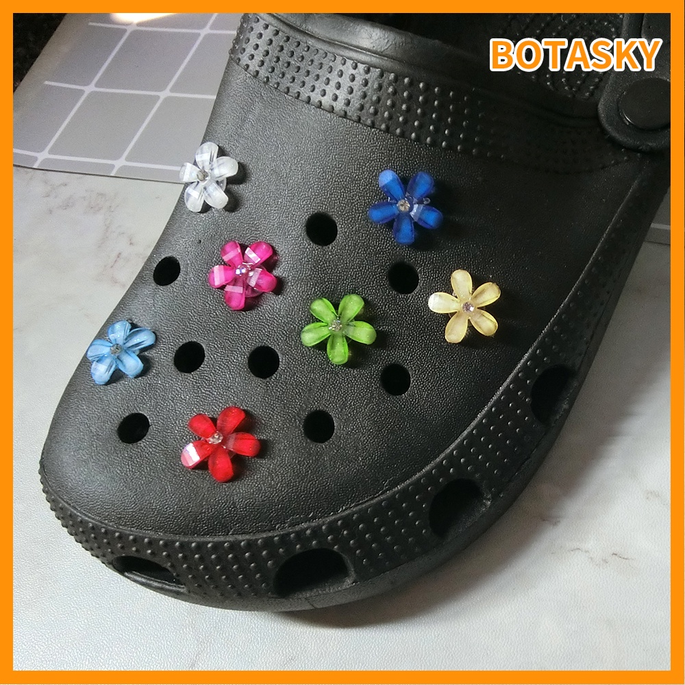 Phụ kiện hạt đá hình hoa xinh xắn đính dép Crocs thời trang