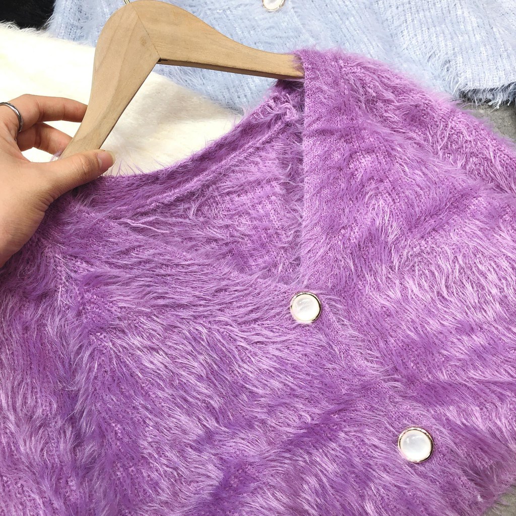 BÁN SỈ Áo Khoác Len Lông Vũ Croptop Hàng QCCC Loại 1 4 Màu HANNAHOUSE 1396 [Kèm VIDEO & ẢNH THẬT] | BigBuy360 - bigbuy360.vn