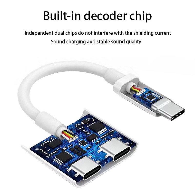 Đầu Chia Cổng Sạc Usb Type C 2 Trong 1 Cho Huawei Samsung Xiaomi