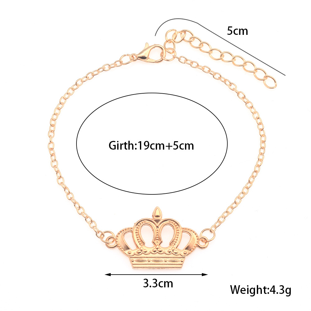 Vòng Tay Vàng Charm Gold Bracelet Fashion Women Heart Crown Cross Party Bracelets Jewelry Gift Wholesale
