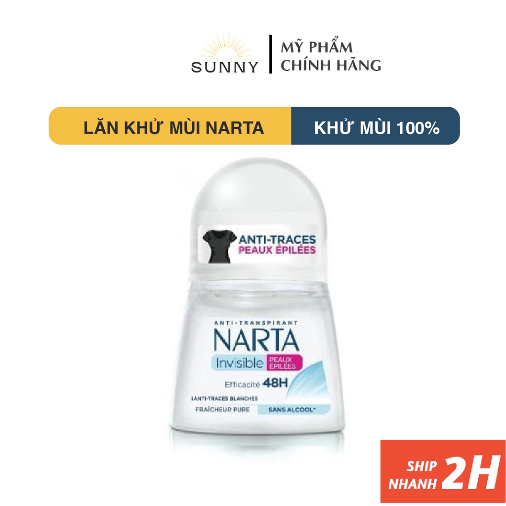 Lăn khử mùi Narta invisible 48h 50ML kiểm soát mồ hôi hiệu quả