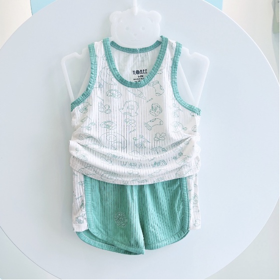 Bộ ba lỗ Modal in họa tiết cho bé từ 9 tháng