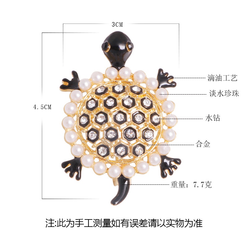 Trâm Cài Áo Hình Rùa Đính Đá Bằng Hợp Kim Cao Cấp