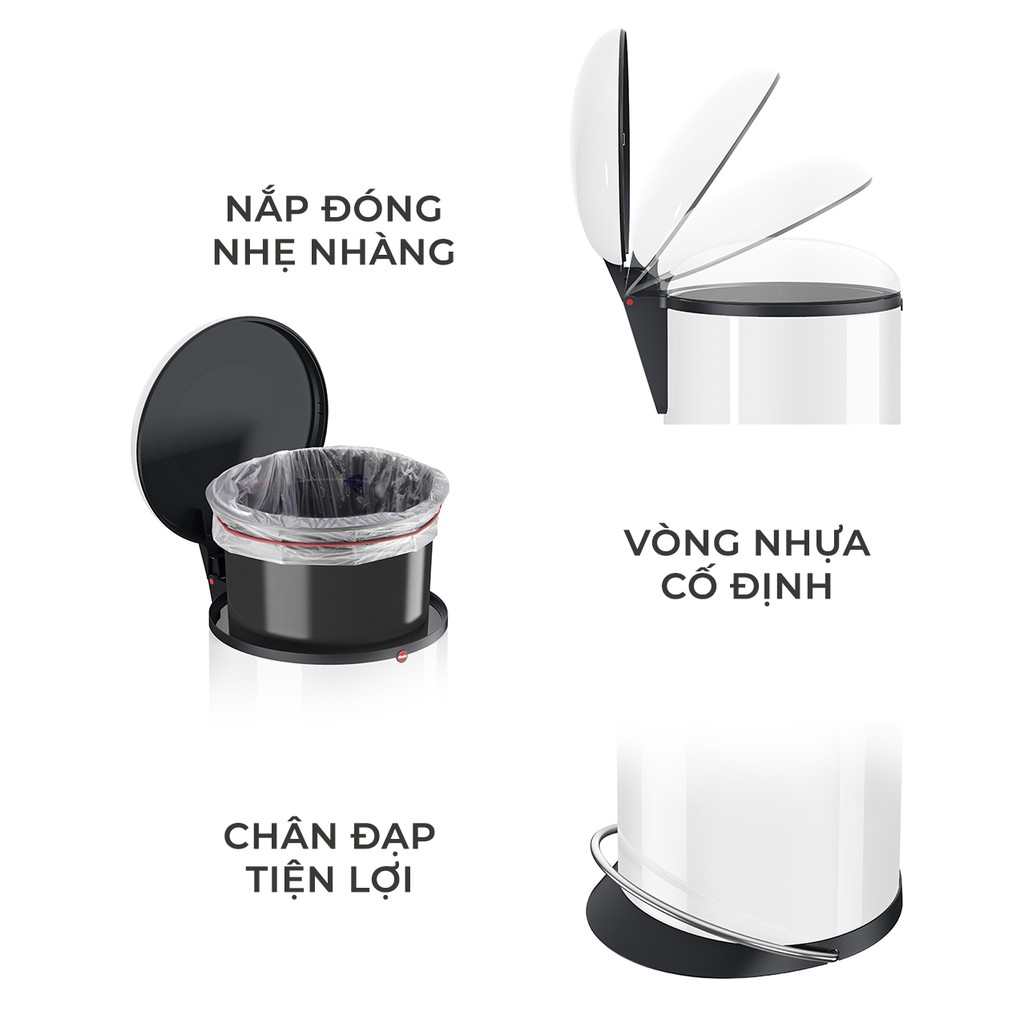 Thùng rác Hailo Harmony. Hàng chính hãng, sản xuất tại Đức. Bảo hành 12 tháng.