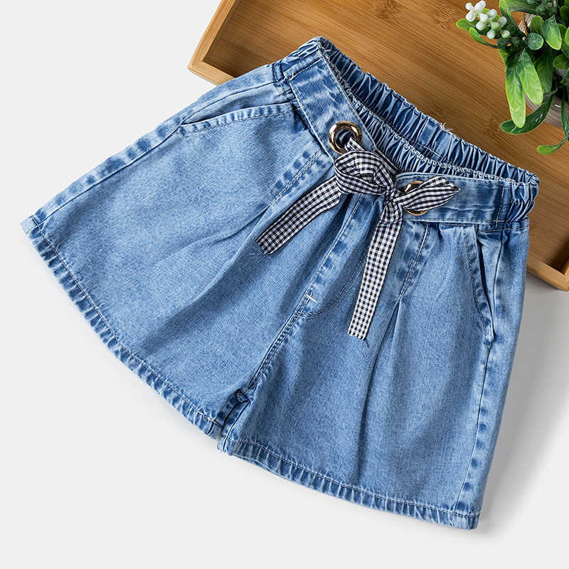 Quần Short Jean Ống Rộng Cá Tính Thời Trang Mùa Hè Dành Cho Bé Gái 120cm - 160cm