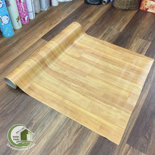 Thảm nhựa trải sàn vân gỗ nhám màu vàng, siêu chịu nước, chống mối mọt - 1m²