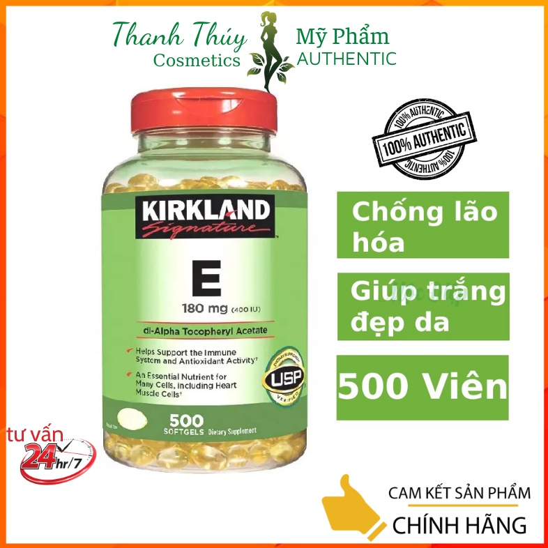 Viên Uống Vitamin E 400 IU 500 Viên Kirkland -Mỹ