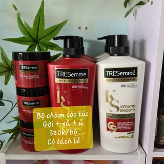 Combo gội 640g + xả 620g + ủ 180ml tresemme keratin smooth