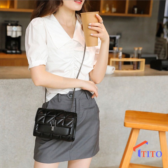 Túi xách nữ dây xích cao cấp, Túi đeo chéo khóa chữ y siêu đẹp phù hợp đi chơi công sở đi học - Tito shop