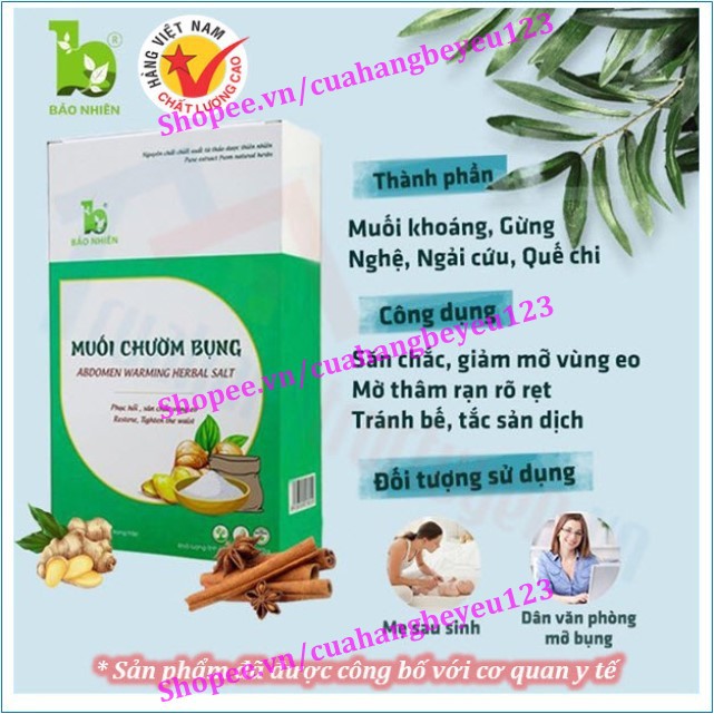 Muối chườm bụng thảo dược Bảo Nhiên 850gr - giúp giảm eo cho Mẹ sau sinh - Việt Nam