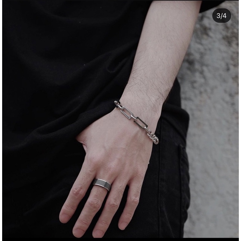 Dây chuyền phối 2 kiểu dáng xích dẹp thép không gỉ