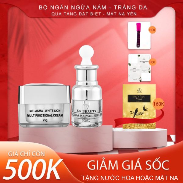 [HOT] Bộ Kn Beauty gồm Kem + Serum tặng 1 mặt nạ hoặc son