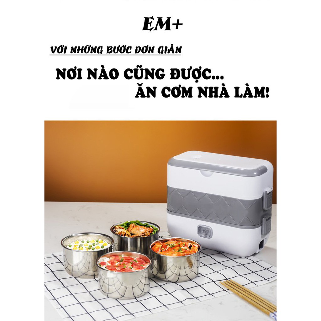 [BH 6 THÁNG] HỘP CƠM MINI VĂN PHÒNG CẮM ĐIỆN GIỮ NHIỆT, NẤU CHÍN THỨC ĂN TIỆN LỢI TẶNG KÈM MUỖNG + ĐŨA | BigBuy360 - bigbuy360.vn