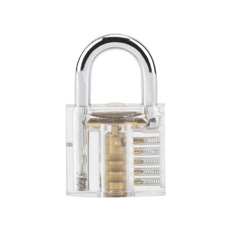 Transparent Padlock Set Pick Cutaway Practice Lock With Key Removing Hook Kit Tool