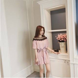 SUXI Đầm phối ren, eo cột nơ đáng yêu cho nữ
