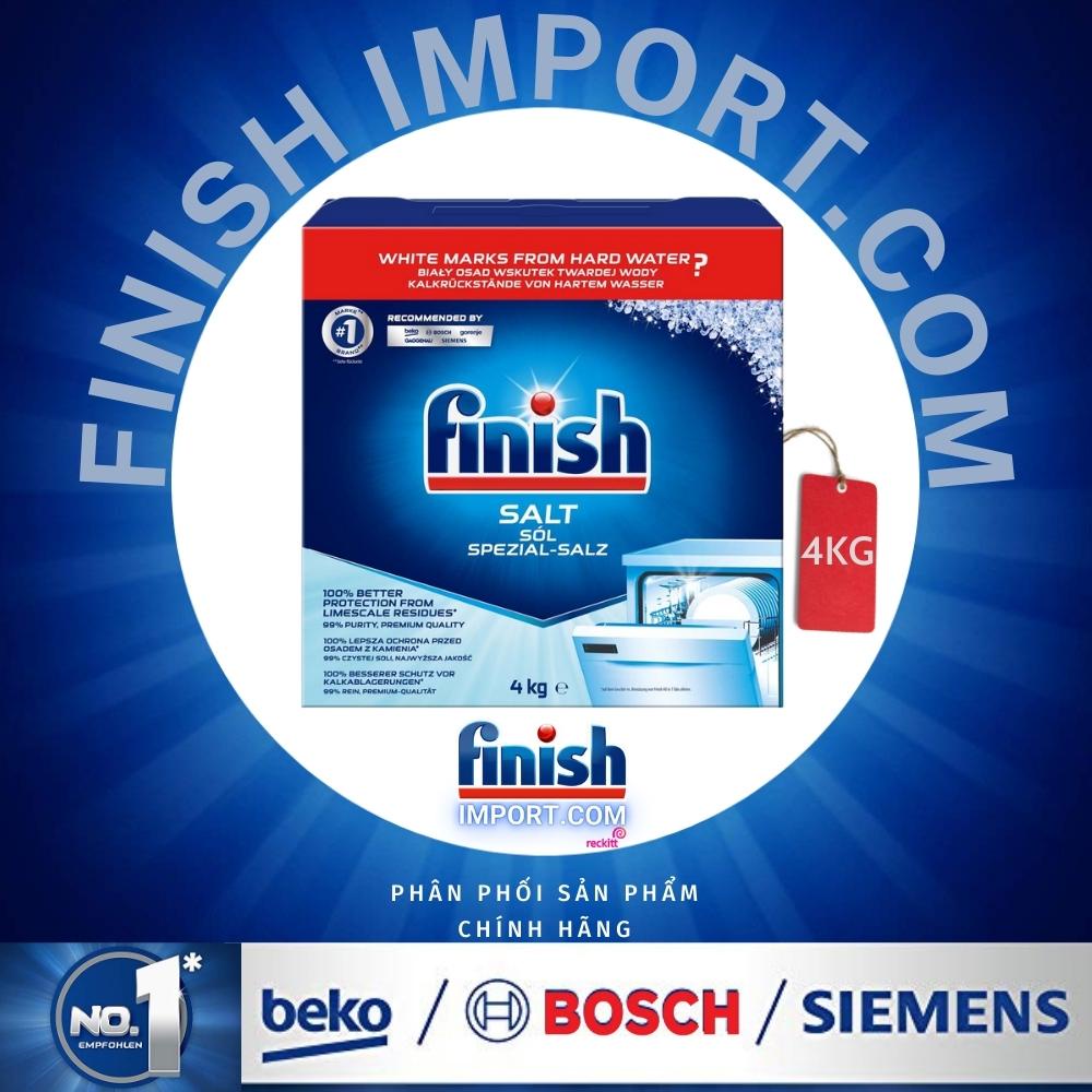 Hộp 4,0kg muối rửa chén Finish Salt (2 GÓI 2KG/HỘP) - (Hỗ trợ làm mềm nước khoan nước của máy rửa chén)